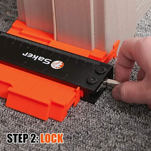 Saker Folding Square 12 inch and Contour Gauge (5 Inch) Profile Tool