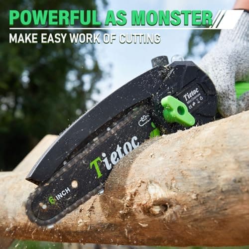 tietoc 6" Mini Chainsaw with 2 Batteries, Gifts for Men, Dad, Husband, Gardener