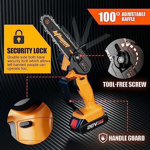 2-Battery Mini Electric Chainsaw 6-Inch Portable for Wood Cutting