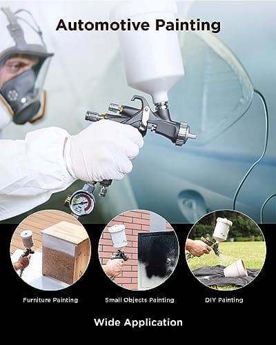 Easy to Use Air Spray Gun Kit for Cars and DIY Painting, with Nozzles and Accessories