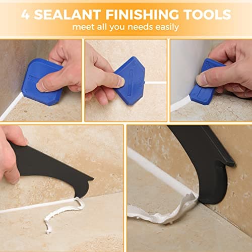 Saker Silicone Caulking Tools: Grout Remove Scraper & Contour Gauge