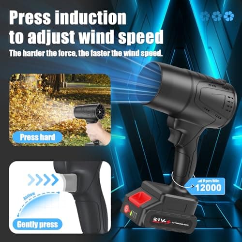 Cordless 21V Leaf Blower, 2-Pack Battery, Perfect for Lawn and Patio Care
