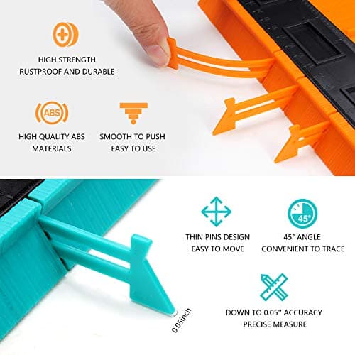 2PC 5&10INCH Contour Gauge with Lock - Smart Measure Ruler for Vinyl Cutter & Wood Plank Install