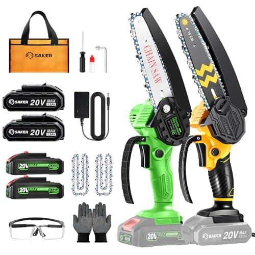 Saker Mini Cordless Chainsaw 6-Inch Switch Security Lock 2024 Upgraded