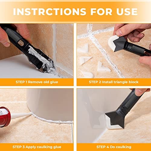 Saker Silicone Caulking Tools: Grout Remove Scraper & Contour Gauge