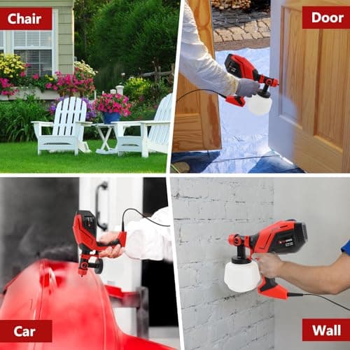 TOOLSPACE Paint Sprayer with 4 Nozzles & 3 Patterns for Home Use