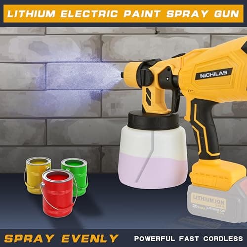 DEWALT Compatible Cordless Paint Sprayer 1000ML HVLP Gun 3 Patterns 4 Nozzles