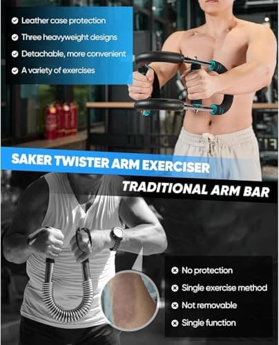 Saker Twister Arm Trainer, 40-100lb Adjustable Chest Workout Equipment