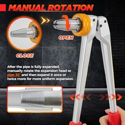Saker SD-F1960 PEX-A Expansion Tool Kit | Manual 1/2" to 1" Expansion Heads
