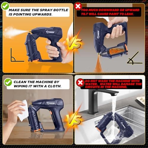 Electric Cordless Paint Sprayer Gun for Car Paint - 0.5MM Nozzle with Cleaning Sets - Blue