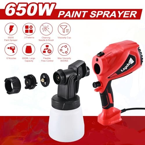 Electric Paint Sprayer with 6 Copper Nozzles for Home Interior Painting