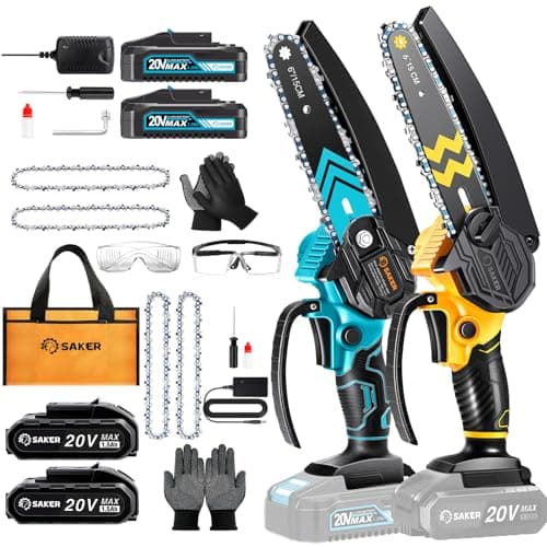 Saker Mini Chainsaw 6-Inch Cordless Upgrade Security Lock