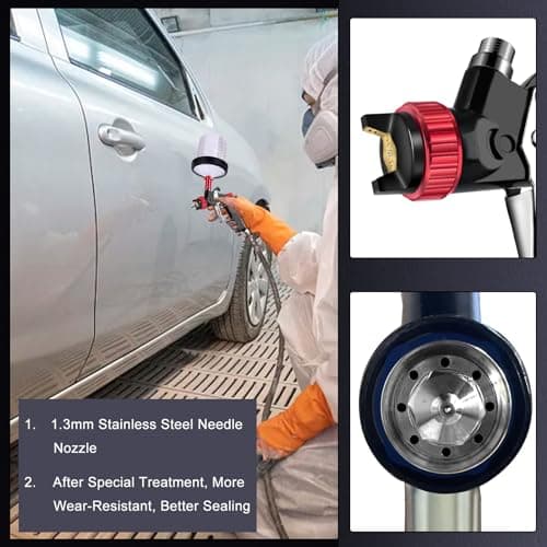 Automotive HVLP Spray Gun Kit with Mixing Cup and Disposable Cups