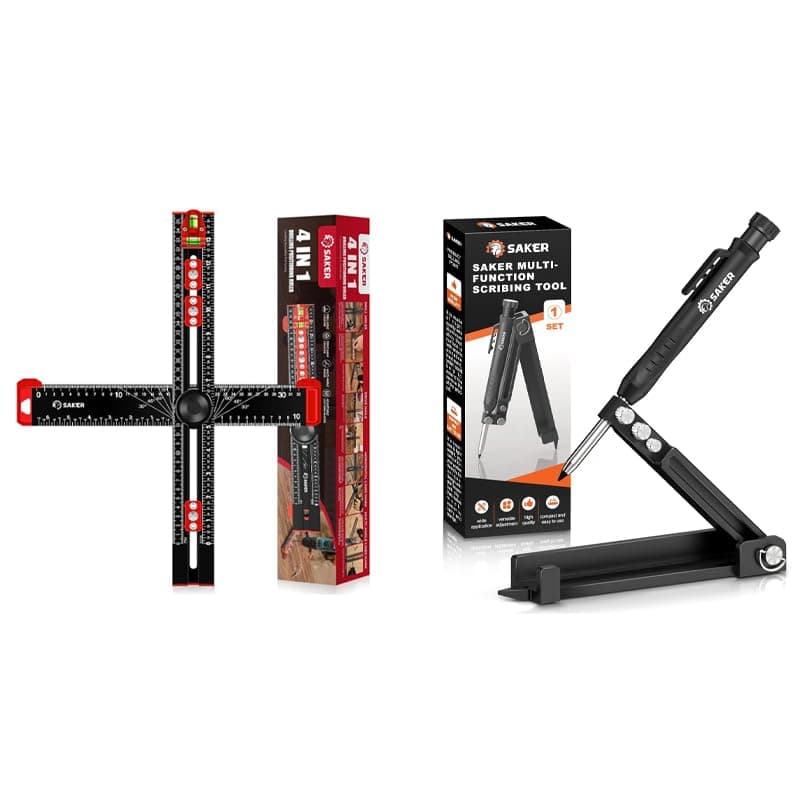 Saker 4-in-1 Multi-function Scribing Drilling Ruler