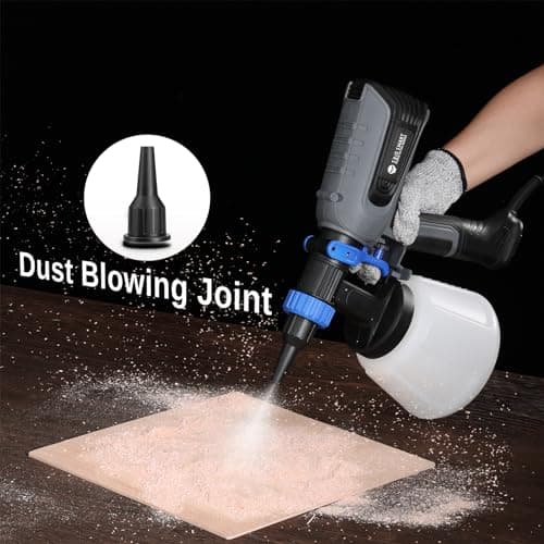 700W HVLP Electric Paint Sprayer Gun, Large Container, Multiple Nozzles & Patterns