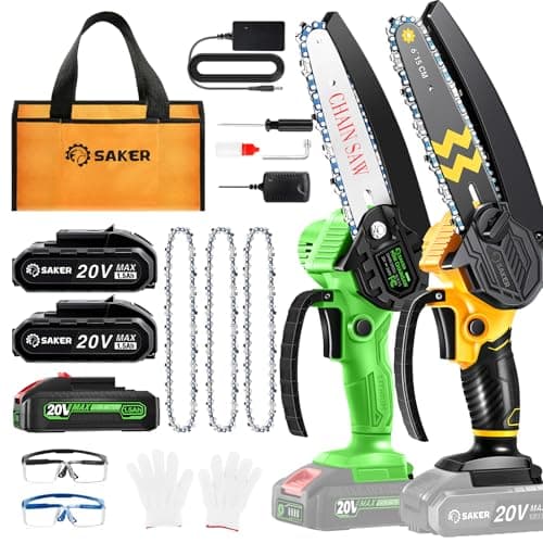 Saker Mini Chainsaw 6-Inch Cordless Switch Security Lock
