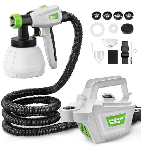 Huepar Tools 800W HVLP Paint Sprayer, 43 Fl Oz Container, 9.8ft Air Hose
