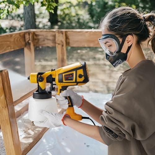1000W Powerful HVLP Paint Sprayer for House Painting & Furniture - 4 Nozzles Easy to Clean