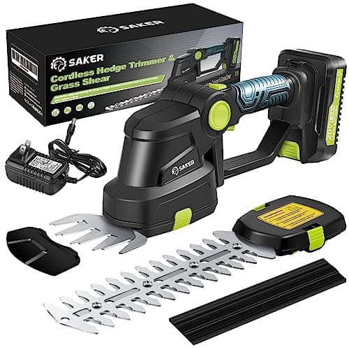 Saker 20V Cordless Hedge Trimmer - Grass Shears with 2PCS Battery & Charger