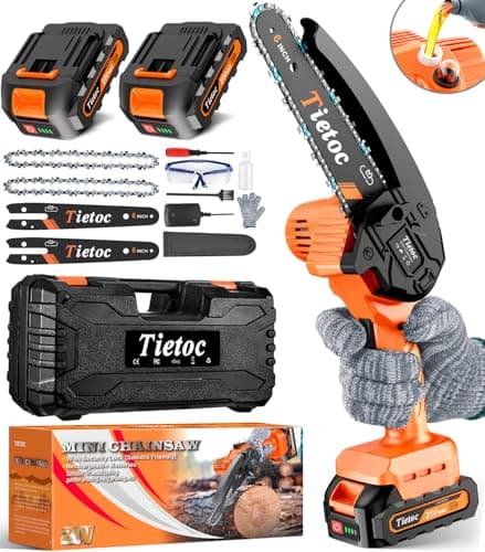 tietoc 6 Inch Cordless Electric Chainsaw - Portable & Easy to Use	for Men, Dad & Husband Gifts