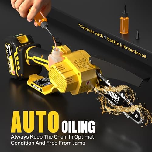 Upgrade Version 32FT/S 6 Inch Cordless Mini Chainsaw, Fast & Powerful Cutting Tool