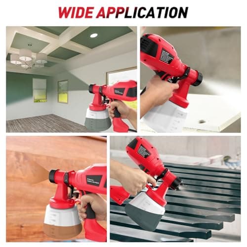 800W HVLP Paint Sprayer Gun for House Painting with 5 Nozzles & 3 Patterns