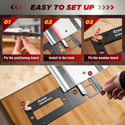 Saker Track Saw Square, 90° Right Angle Guide Rail Compatible, for Precise Squares