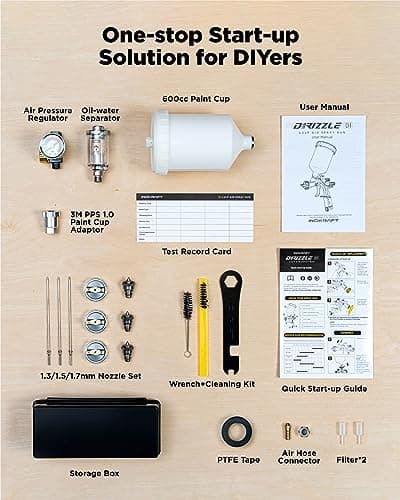 Easy to Use Air Spray Gun Kit for Cars and DIY Painting, with Nozzles and Accessories