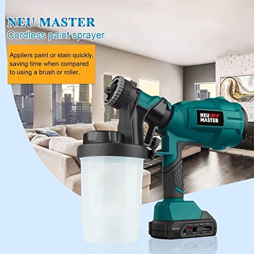 Cordless Paint Sprayer with 3 Spray Patterns and Adjustable Valve Knob