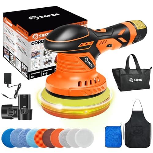 Saker 6 Inch Cordless Buffer Polisher for Car Detailing