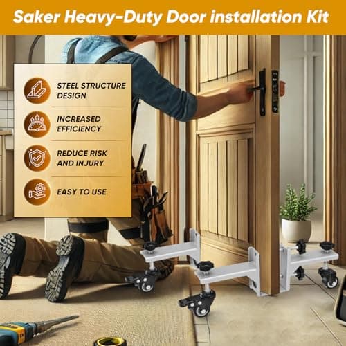 Saker 500LB Heavy Duty Door Installation Kit with Dolly & Anti-Slip Mat