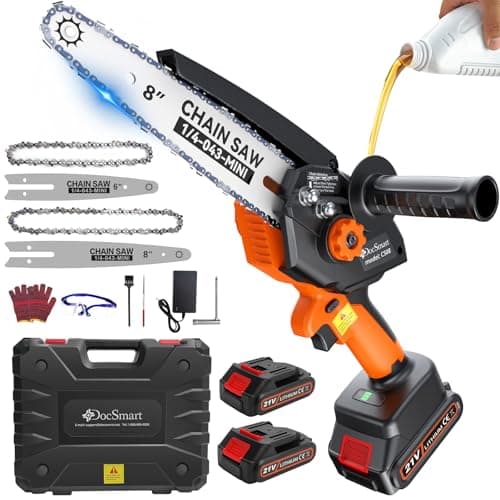Cordless 8" & 6" Electric Chainsaw, Battery Powered for Tree Trimming, Perfect Gardening Tool for Men & Dads