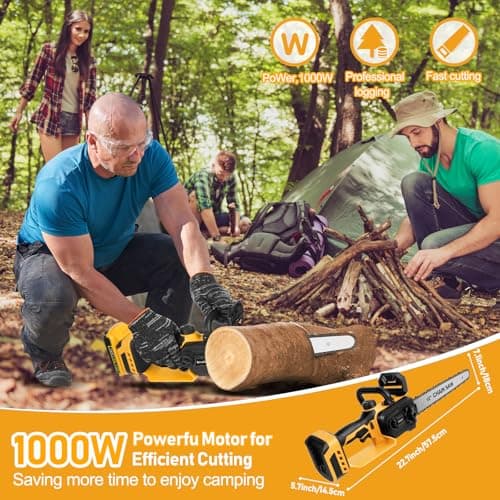Dewalt Compatible Cordless Mini Chainsaw 12" Brushless Electric with Auto Oiler & Security Lock
