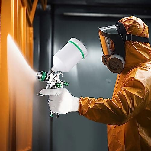 Professional HVLP Spray Gun Set with 1.4, 1.7, 2.0mm Nozzles & Gauge for Auto Paint (20oz/600cc)