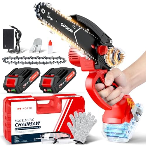 Mini Chain Saw 6-Inch Portable Handheld Chainsaw for Wood Cutting and Tree Trimming
| 2000mAh Battery 2 Pack Mini Chain Saw for Gardening and DIY Projects
| Seniors Friendly Mini Chainsaw Cordless 6-Inch for Camping and Wood Cutting