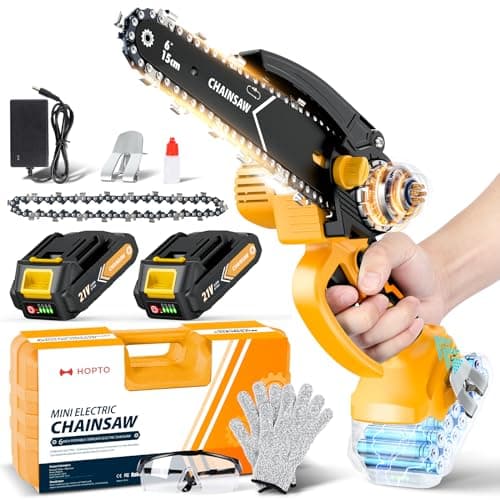 Mini Chain Saw 6-Inch Portable Handheld Chainsaw for Wood Cutting and Tree Trimming
| 2000mAh Battery 2 Pack Mini Chain Saw for Gardening and DIY Projects
| Seniors Friendly Mini Chainsaw Cordless 6-Inch for Camping and Wood Cutting