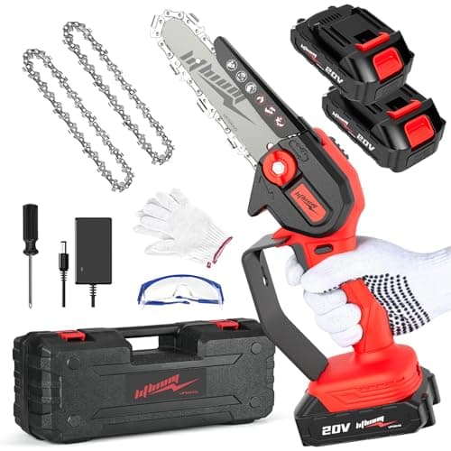 Mini Cordless Electric Chainsaw, 6" Portable Handheld for Wood Cutting & Trimming-Battery Powered