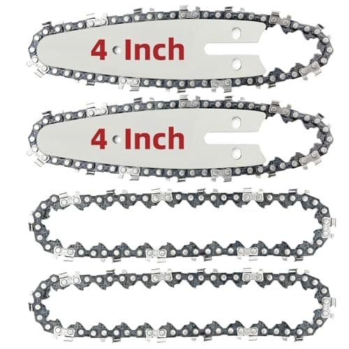 4 Inch Mini Chainsaw Chain and Bar Set for Cordless Pruner [4Chains + 2Bars]