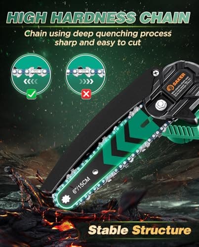 2025 Upgraded Saker Mini Cordless Electric Chainsaw for Tree Trimming and Gardening