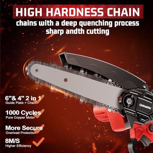 2025 Upgraded 4&6 Inch Cordless Mini Electric Chainsaw, Handheld Portable Wood Saw for Men Dad Husband