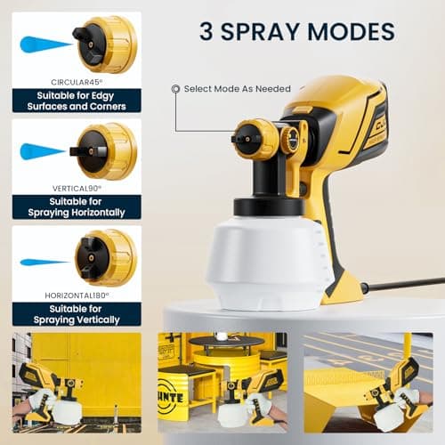 6.6FT HVLP Paint Sprayer, 750W High Power, 6 Copper Nozzles, 3 Spray Patterns, Perfect for House Painting, Furniture, Ca