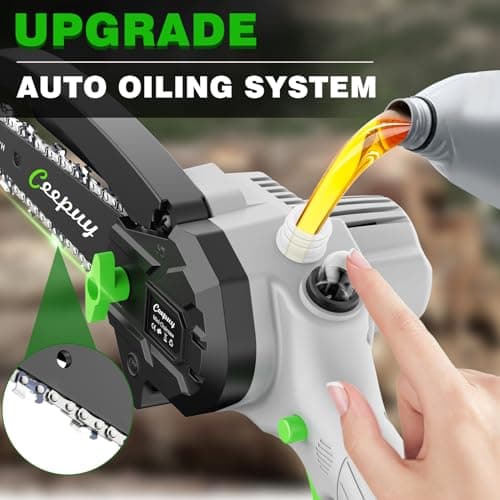 Cordless 6-inch Portable Electric Chain Saw with Auto Oiler & Security Lock