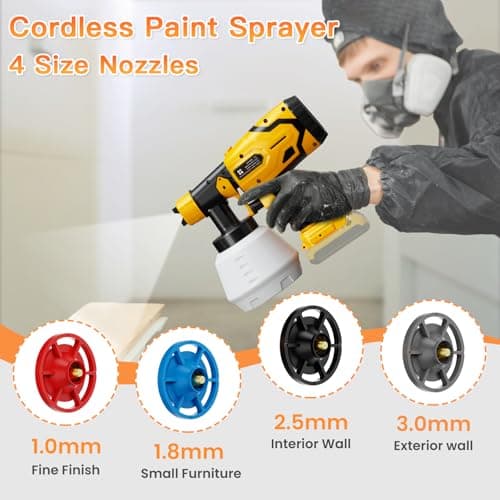 DeWalt 20V MAX Cordless HVLP Paint Sprayer 200W Brushless Motor