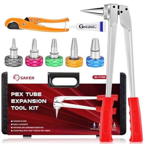 Saker SD-F1960 PEX-A Expansion Tool Kit | Manual 1/2" to 1" Expansion Heads