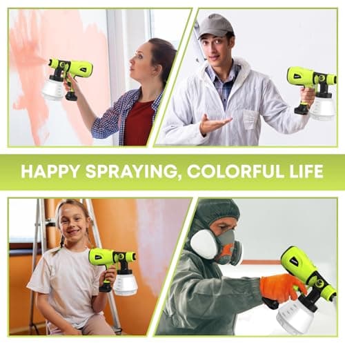 1000W High Power Electric Paint Sprayer with Adjustable Nozzle for Furniture & Home Painting Green