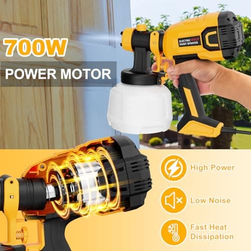 High Power Electric Spray Paint Gun with 40 Fl Oz Container
