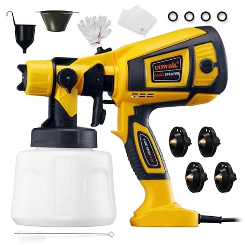 1000W Powerful HVLP Paint Sprayer for House Painting & Furniture - 4 Nozzles Easy to Clean