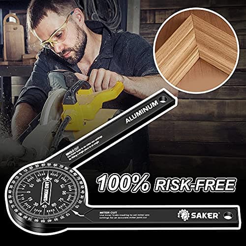 Saker 7-Inch Aluminum Protractor Miter Saw | Precision Laser Angle Finder for Pros