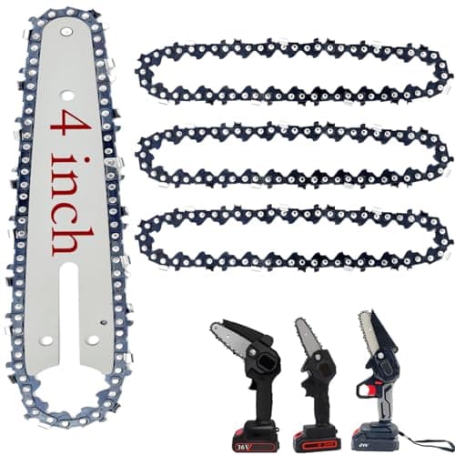 5-Piece 4-Inch Mini Chainsaw Chain Kit with Replacement Bar