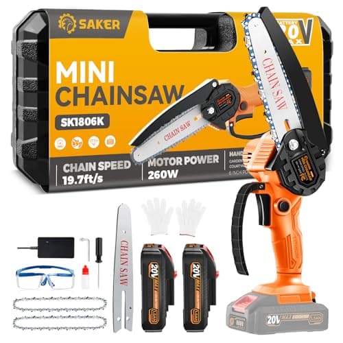 Saker Mini Chainsaw for Men|2025 Upgraded Mini Cordless Electric Chain Saw|Small Handheld Portable Chainsaw for Tree Trimmer and Garden,Father's Day Gift for Men Dad

Saker Mini Chainsaw|Mini Cordless Electric Chain Saw|Small Handheld Portable Batter